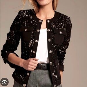 NWT WHBM Elegant Black Lace Blazer